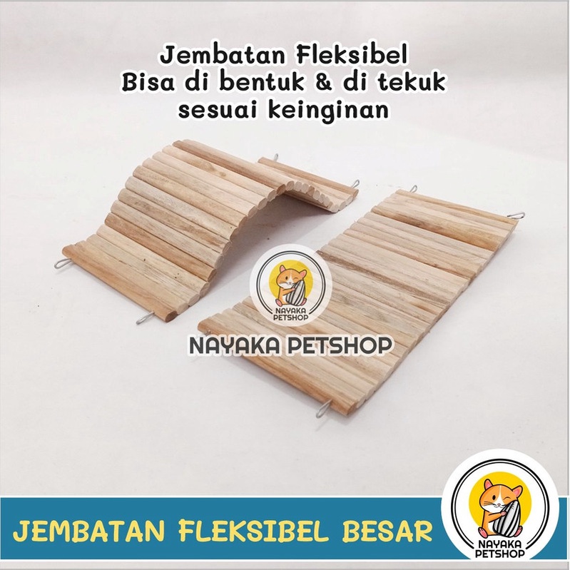 Jembatan Kayu Hamster Fleksibel Besar Wood Bendy Bridge Mainan Hewan