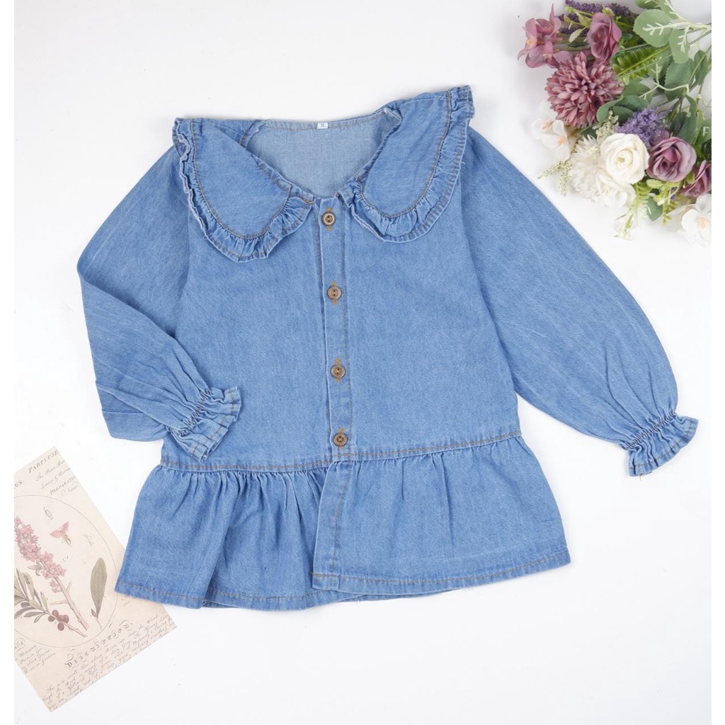 BLOUSE LISA KEMEJA ANAK PEREMPUAN 2-5 Tahun Kemeja Jeans Anak