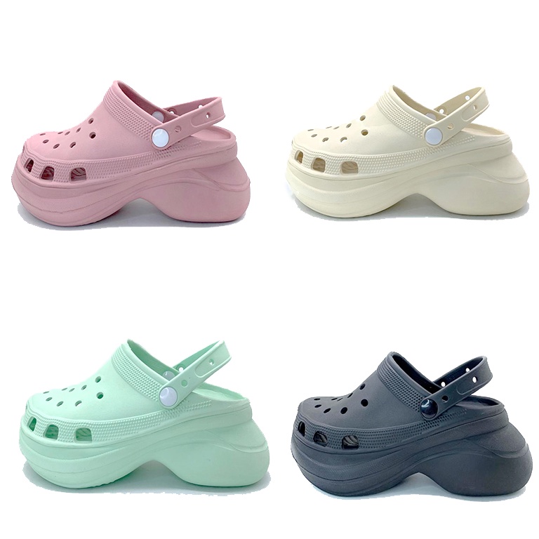 Sendal baim fuji viral cross wedges tinggi 8 cm bahan karet jelly premium lembut dan empuk UK 36 - 40