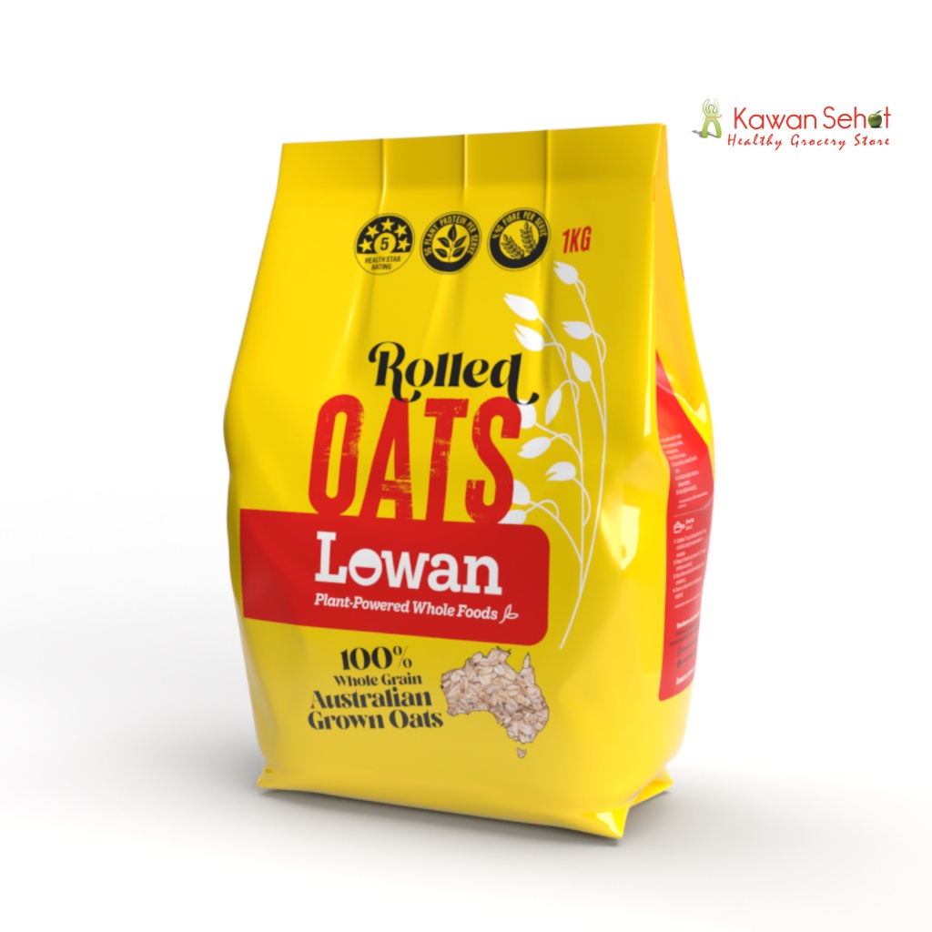 

Lowan Wholegrain Rolled Oats 1 kg | Sarapan Sereal Oat Havermout