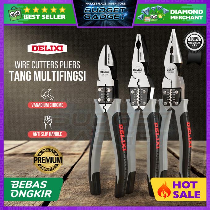 DELIXI Tang Pemotong Kawat CRV Multifungsi Wire Cutter 9 inch - 2105