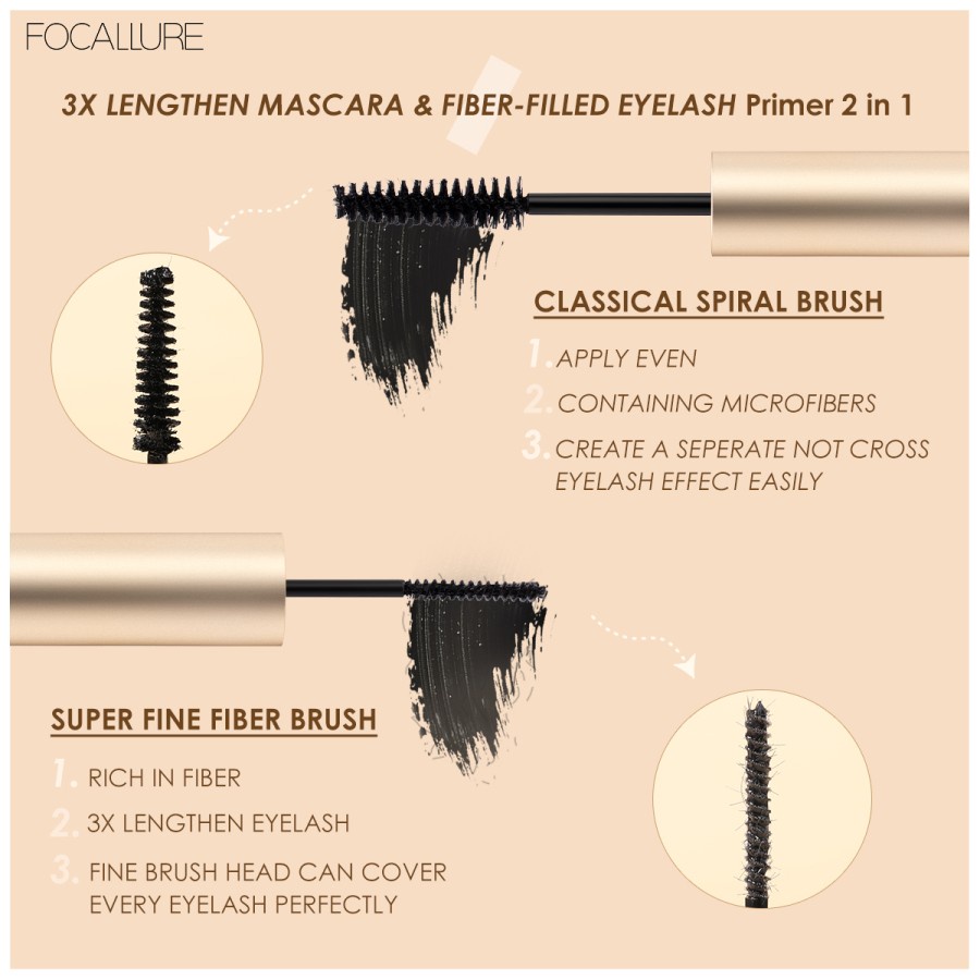 Focallure 2in1 Waterproof Mascara &amp; Eyeliner Fiber Eyelash Primer