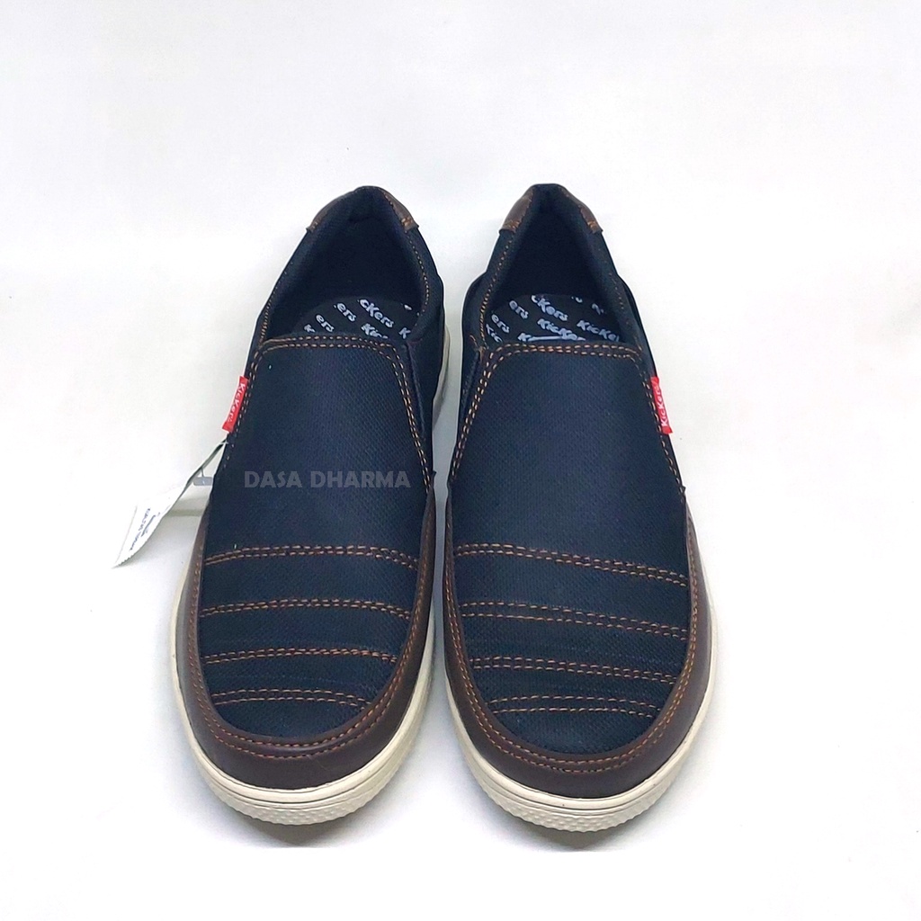 Sepatu Slip On Pria Casual Warna Coklat Tua Size 39 - 43