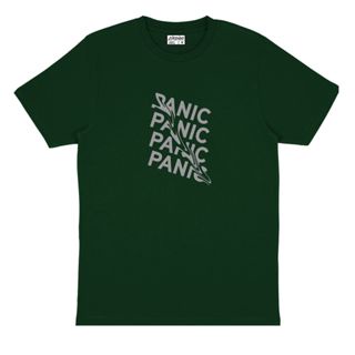 Zirdigo Baju Kaos Distro Lengan Pendek Panic Text Silver