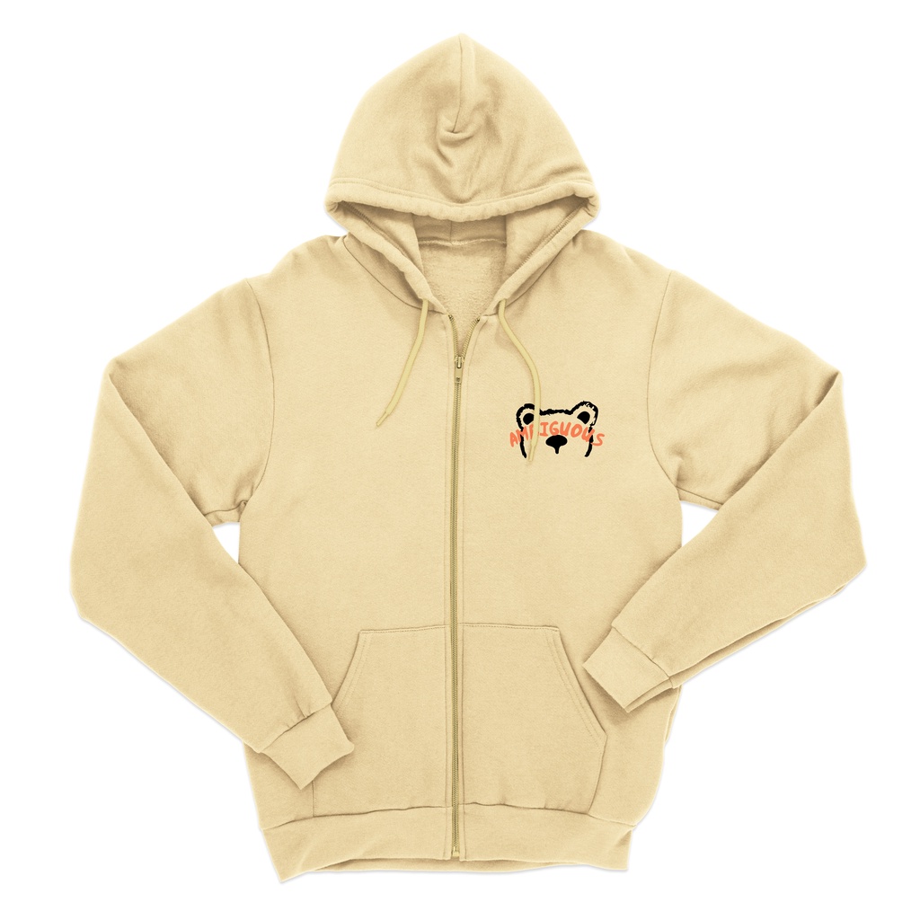 Sweaterpolos Hoodie Zipper Ambigous ( Sablon ) Unisex Pria &amp; Wanita