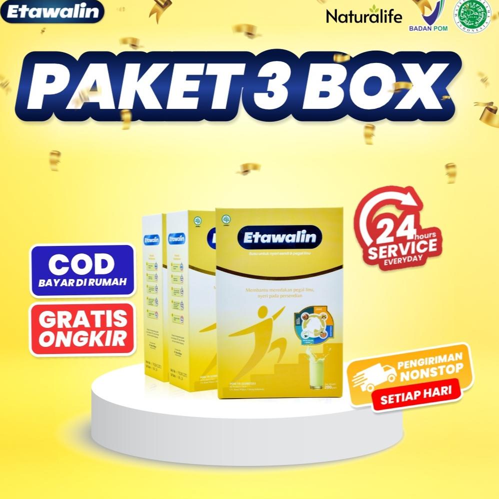 

>XC26619< PAKET 3 BOX ETAWALIN - Paket Sembuh Susu Sendi Atasi Radang Sendi Nyeri Tulang Cegah Osteoporosis Osteoartritis Pengeroposan Tulang Susu Kambing Etawa Kesehatan Susu Bubuk Murni Original Ettawa 100% Ori Susu Asam Urat Etawalin Platinum