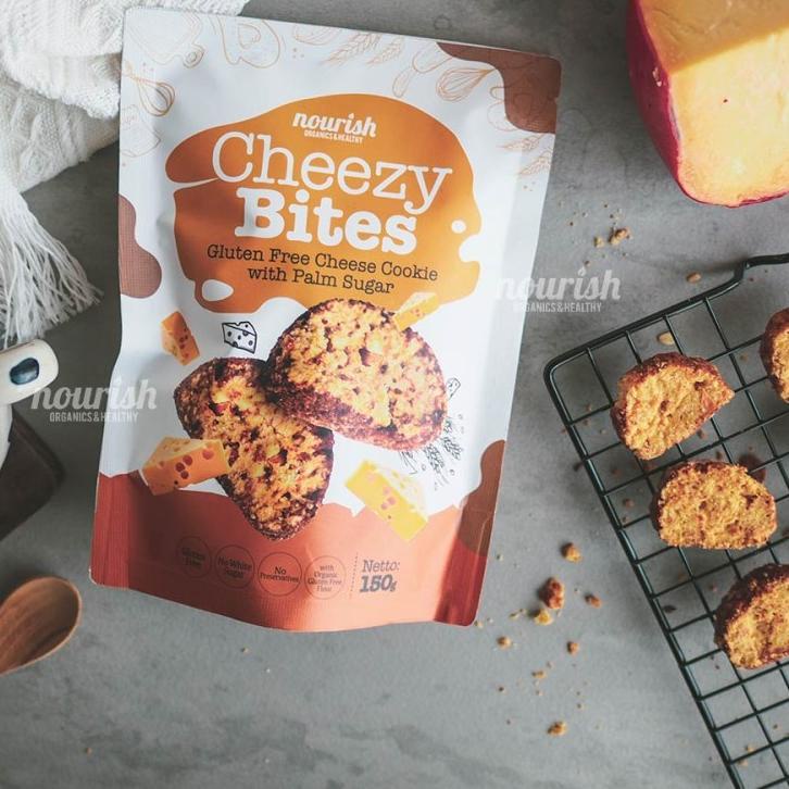 

Limited✅⭐-Cheezy Bites (Gluten Free Cheese Cookies ) Kue Sehat 150 gr