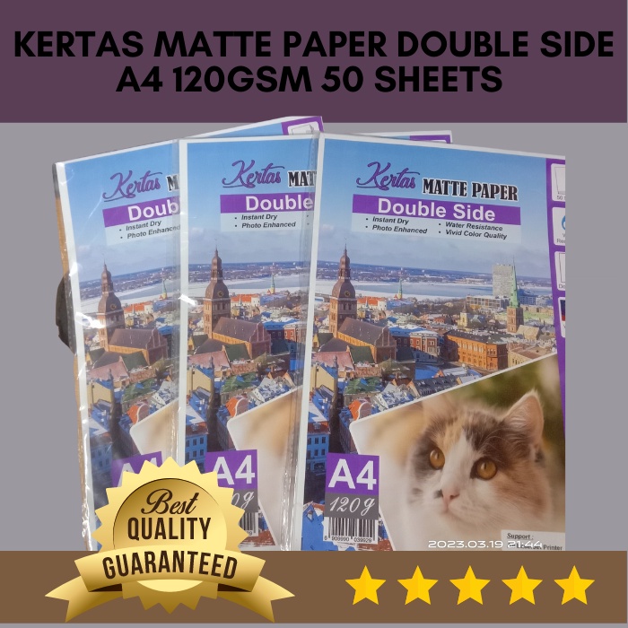 

Kertas Double Side Matte A4 120gsm 50 sheets kertas tinta artpaper