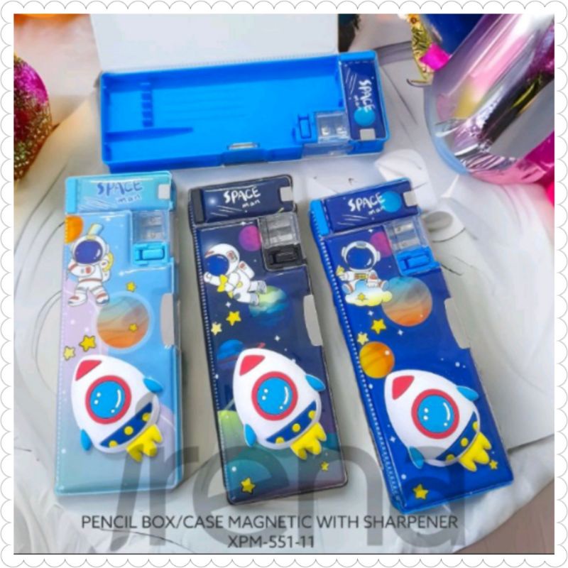 

Tempat pensil squishy roket space + rautan / Kotak pensil magnet squishy space roket + rautan