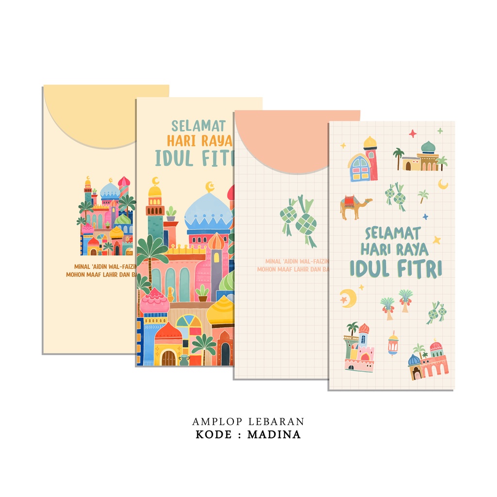 

AMPLOP LEBARAN IDUL FITRI 2025 | MADINA SET Isi 8pcs