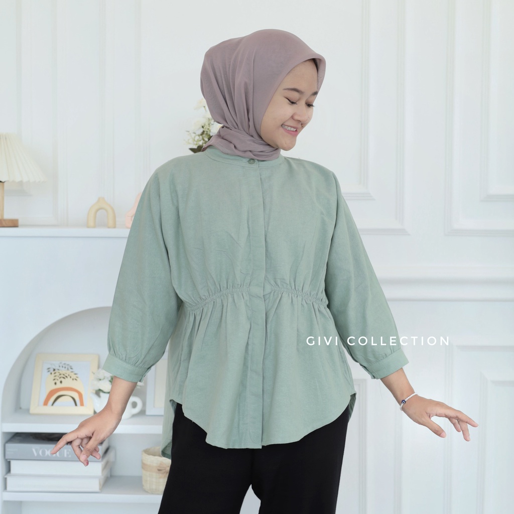 ALYA SHIRT | Kemeja Wanita linen premium | Atasan Wanita Oversize