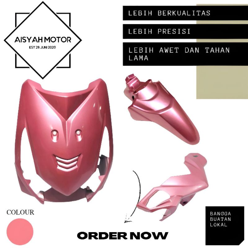 Cover Bodi Bagian Depan Honda Beat Karbu Warna Pink Tahun 2010