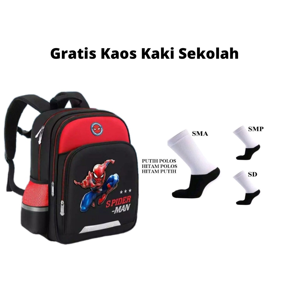 tas sekolah anak laki laki anak perempuan sd smp multifungsi FREE KAOS KAKI