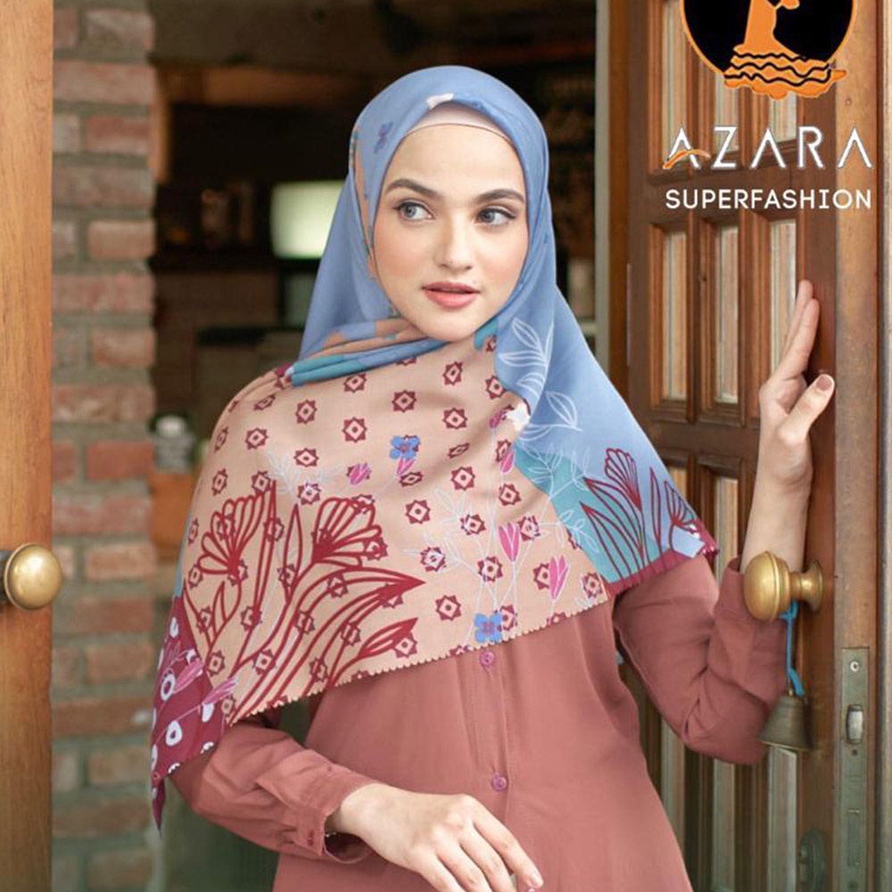 Hijab Segiempat Motif Premium Square - Kerudung Jilbab Voal Oleh Oleh Haji Umroh