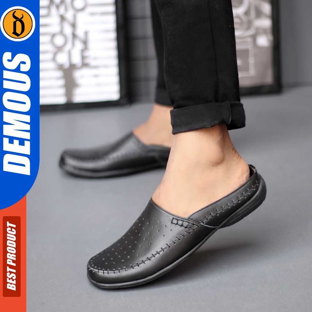 DEMOUS Picolo - Sepatu Sandal Bustong Pria Casual Kulit Asli