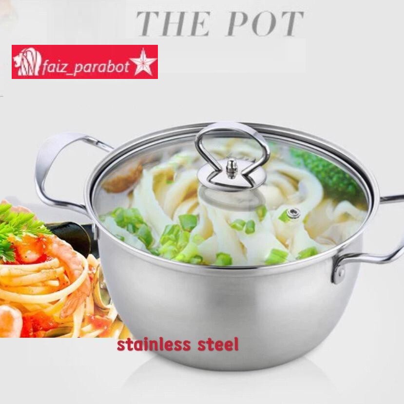 ST-YYS SUBRON Panci Sup Soup Pot 22cm 18cm Stainless Steel Tutup Kaca