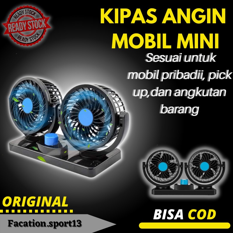 Kipas Angin Mobil 12 Volt Kipas Angin Mini Mobil Double Fan Blower USB Pengganti AC