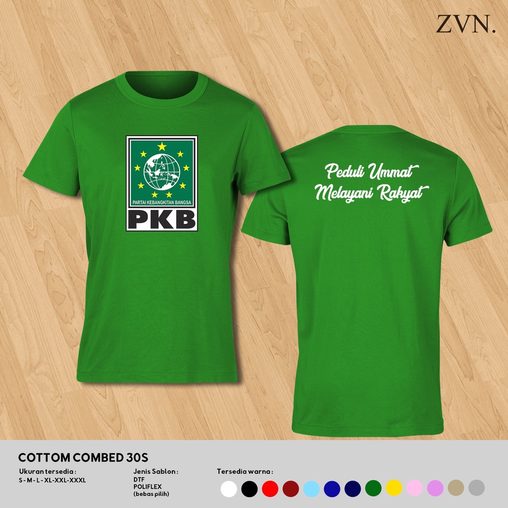 Custom Sablon Kaos T-Shirt Partai PKB Pemilu 2024  - ZVN