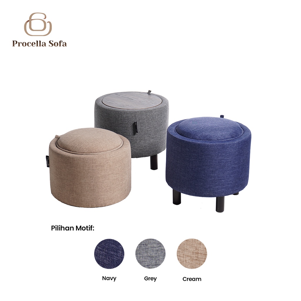 MORE Procella Tuffy Puff Stool / Sofa Penyimpanan / Meja Kopi / Sofa Serbaguna / Penyimpanan