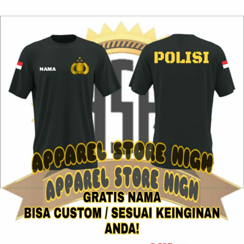 Kaos Polisi Murah Baju Polisi Presisi Lengan Pendek Atasan Pria wanita Polisi Presisi