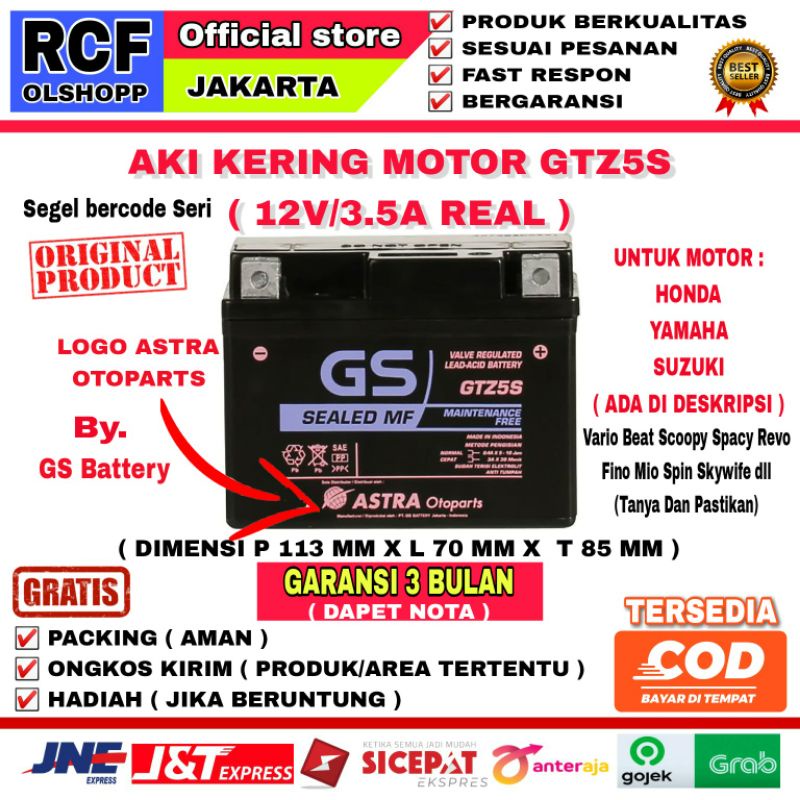 AKI MOTOR GTZ5S NEW ORIGINAL GARANSI UNTUK VARIO 110 SCOOPY NON ISS BEAT POP STREET SPACY