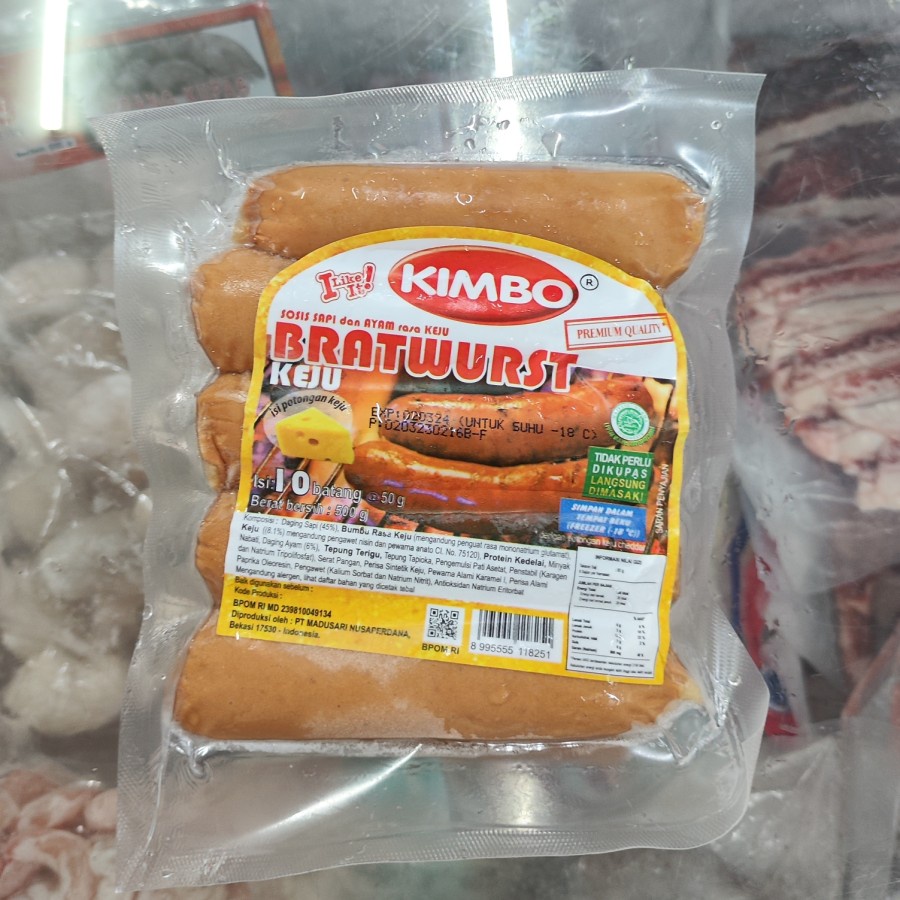 

Kimbo bratwurst keju 500 gr