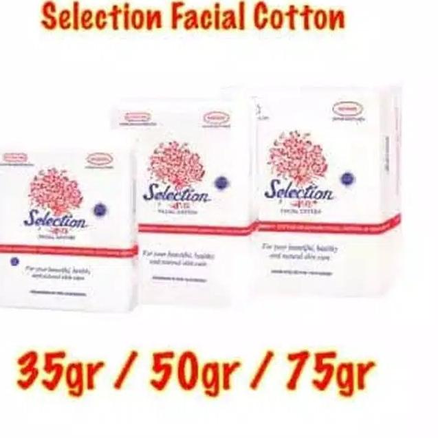 Grosiran KAPAS SELECTION Facial Cotton 50gr / 75gr / Round Oval Bulat Original 100%