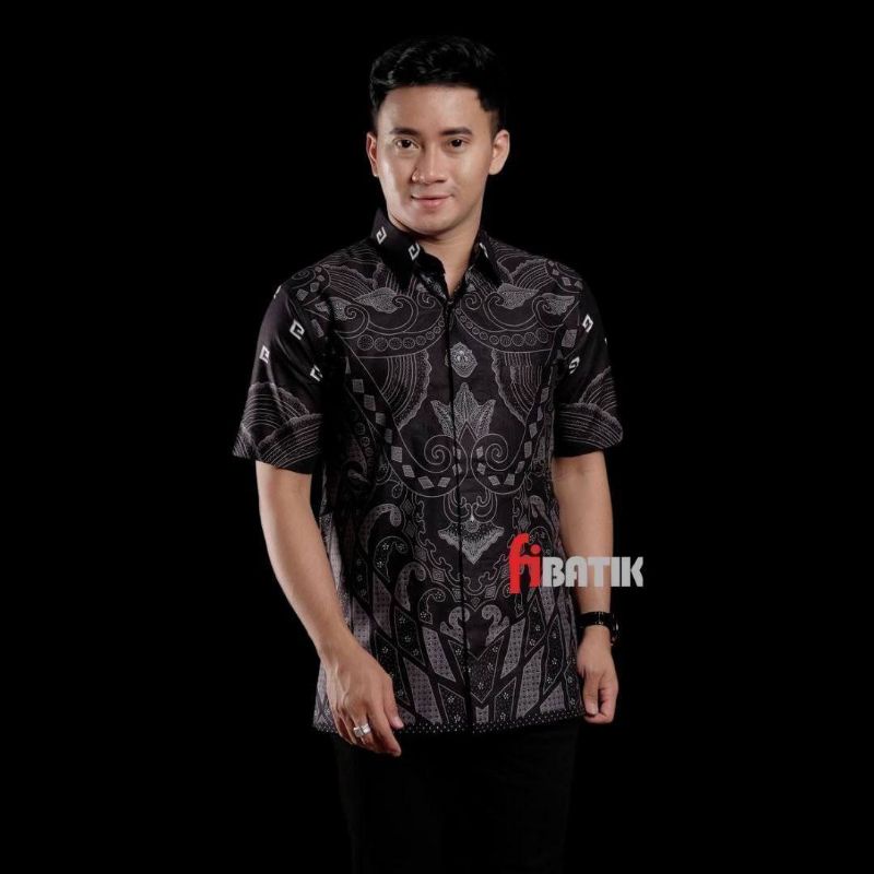 KEMEJA HEM BATIK PRIA KEKINIAN LENGAN PENDEK KATUN SIZE M L XL XXL TERMURAH TERBARU