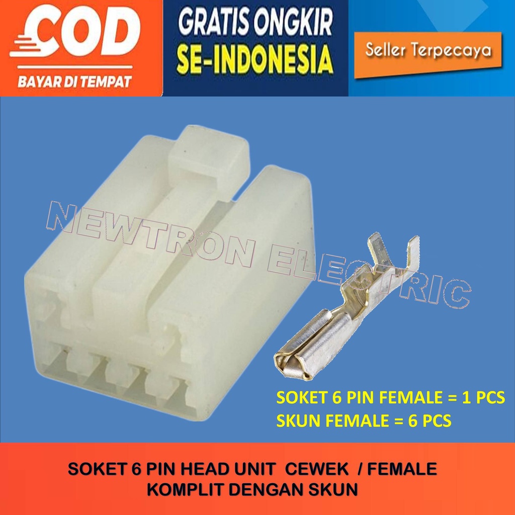 SOKET 6 PIN SOKET HU 6 PIN SOKET MOBIL 6 PIN SOKET TAPE MOBIL 6 PIN FEMALE