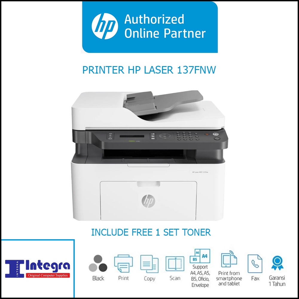 HP LaserJet MFP 137FNW Mono Printer Wireless All In One Laser Jet 137 FNW M173FNW