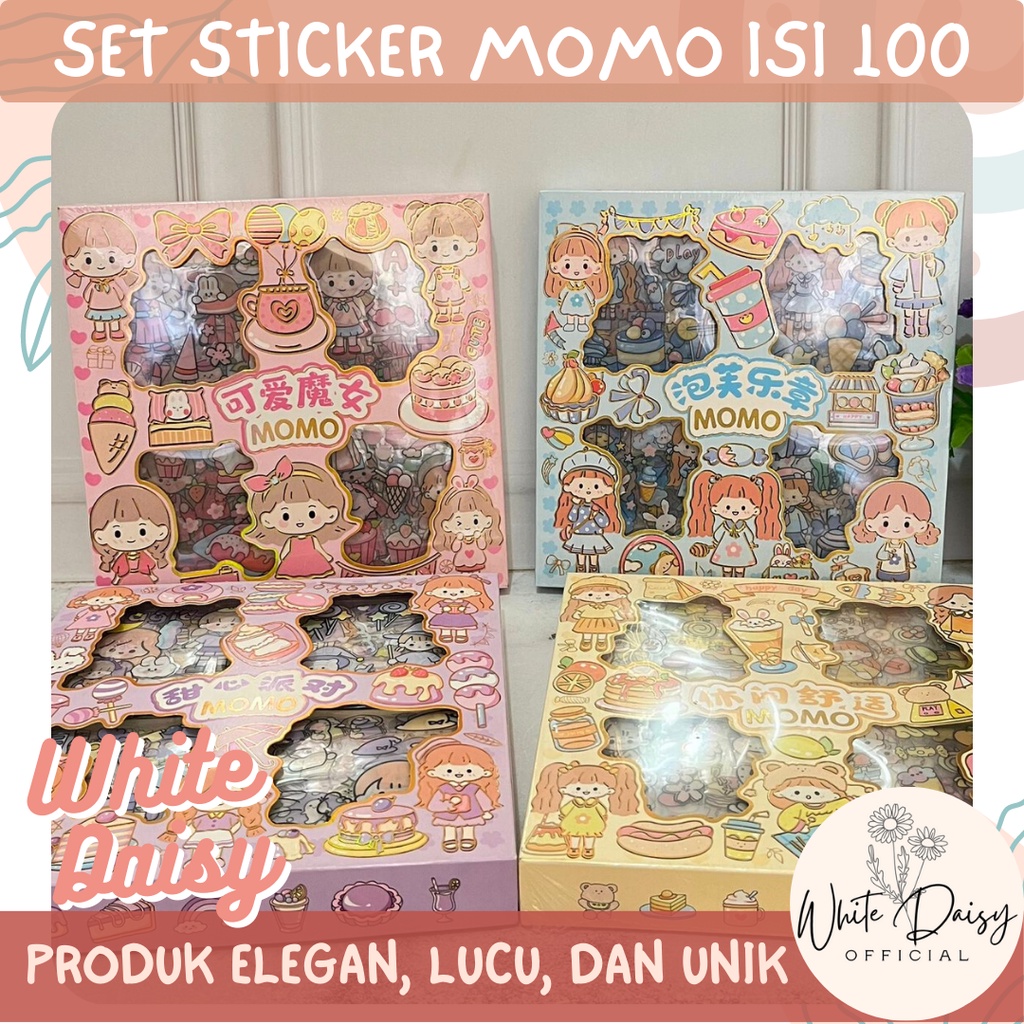 

sticker set premium senmu V3 Lovely Gir & Momo l isi 100 pack magic motif imut