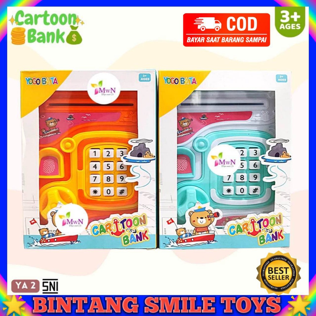 MAINAN ANAK EDUKASI CELENGAN ANAK ATM BRANKAS MINI / MINI MONEY ATM MENABUNG SIDIK JARI YA2 PROMO TE