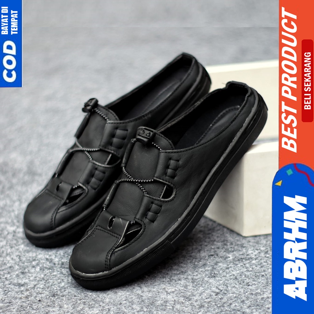 ABRHM FIXXI Sepatu Sandal Casual Sneakers Kulit Bustong Tutong Pria