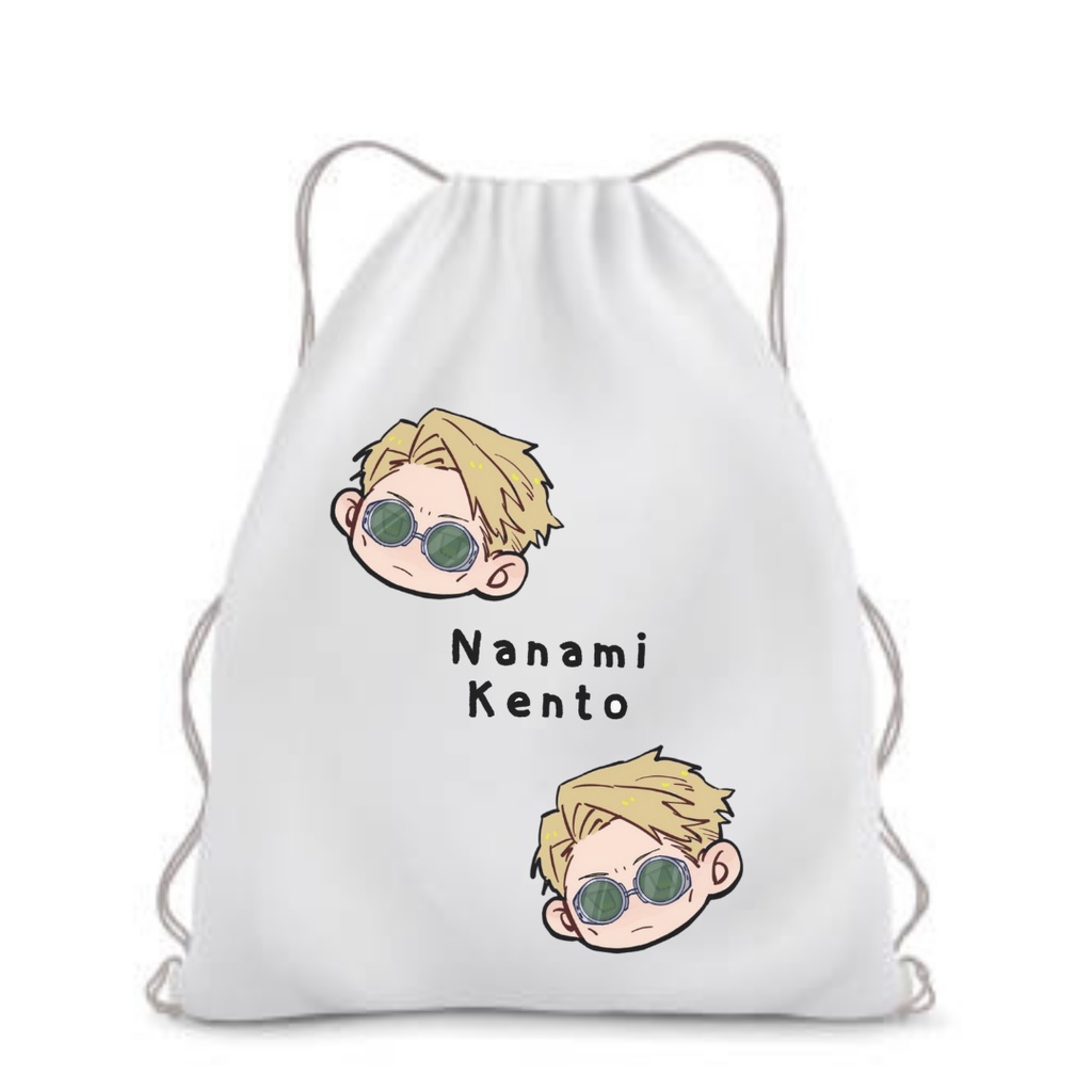 BISA CUSTOM Stringbag JUJUTSU KAISEN Ransel Serut Tas drawstring Anime  sekolah kampus olahraga