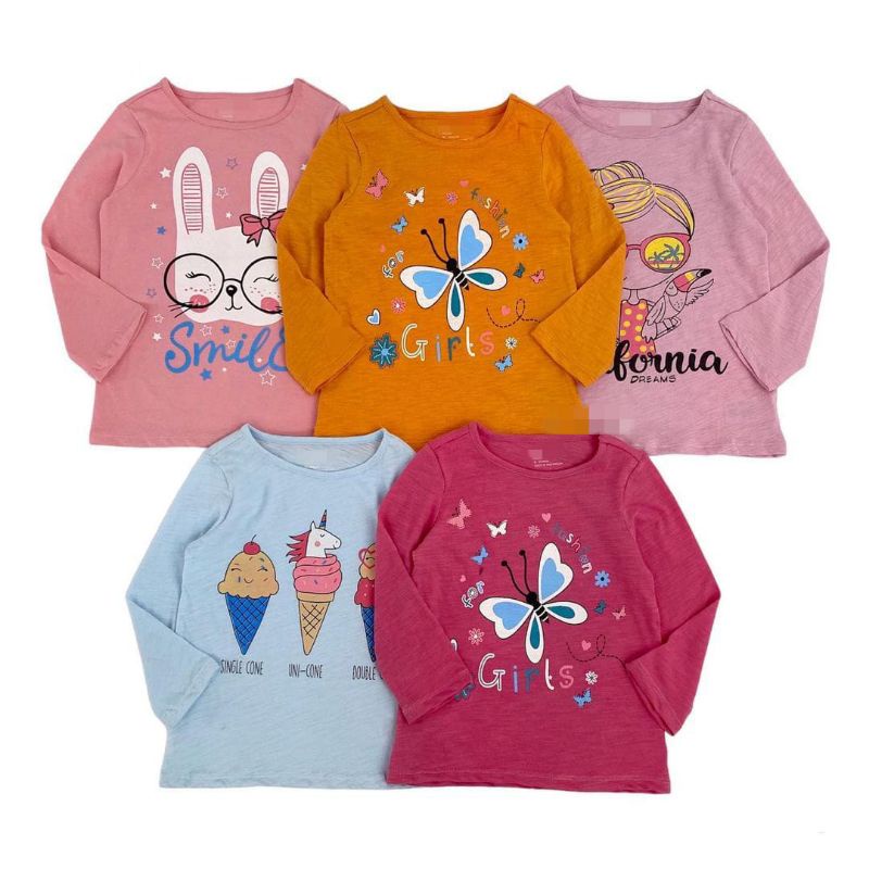 Kaos Panjang Anak Perempuan / Longsleeve  Sz 1 2 3 4 5 tahun