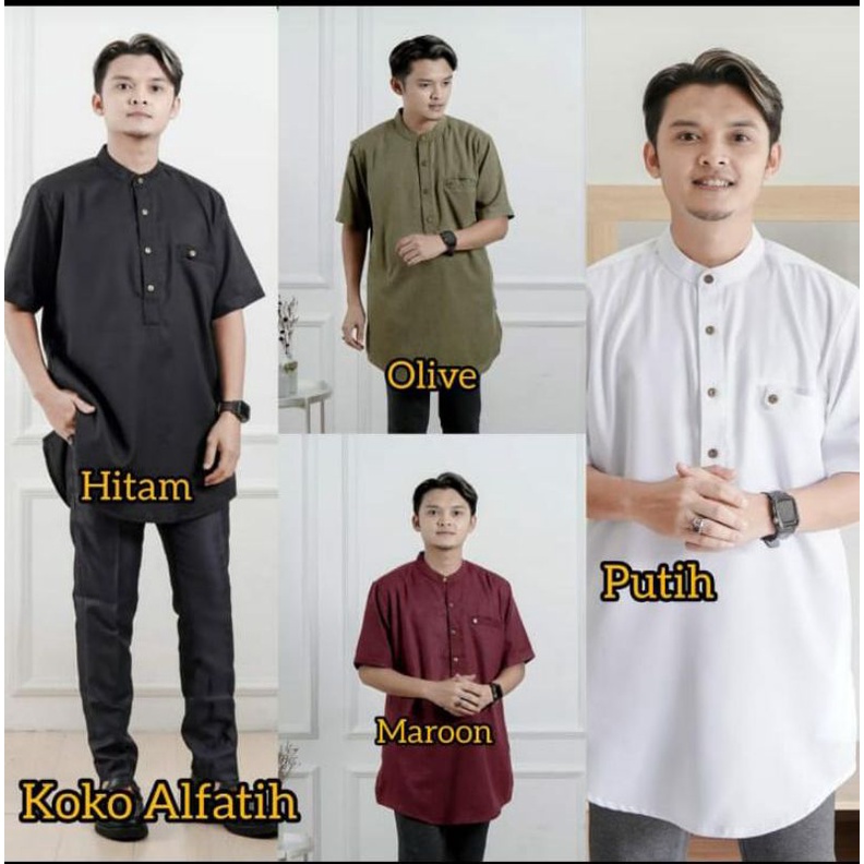 Baju Koko Al Fatih ll kurta katun madina ll baju Koko katun madina ll kemeja Koko katun PREMIUM