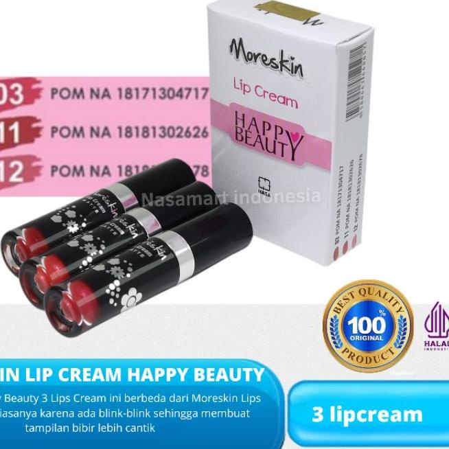 QC  PASS⚡️-BELI 1 DAPAT 3 MORESKIN LIP CREAM ORIGINAL NASA  BELI SATU DAPAT 3