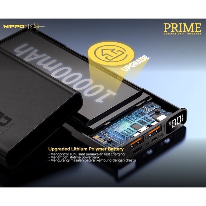HIPPO ELITE POWERBANK PRIME GEN 3 10.000MAH FAST CHARGING VOOC PD 3.0