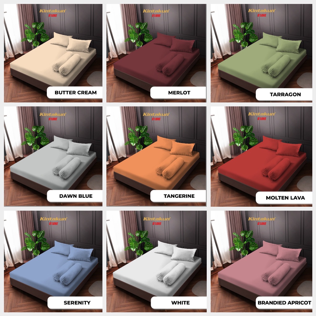 Sprei 200 x 200 Kintakun Dluxe POLOS Tinggi 20 cm