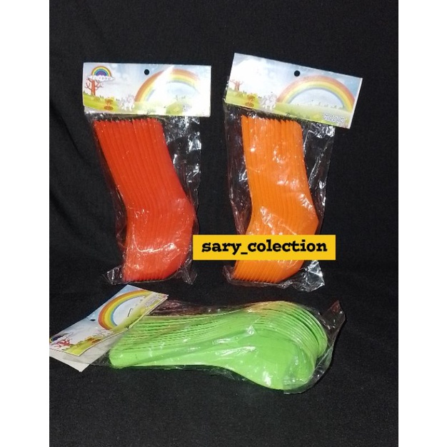 1 Lusin Sendok Bebek Plastik Rainbow