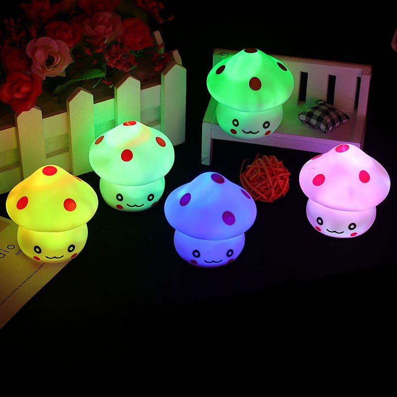 Lampu Tidur Hias LED Bentuk Jamur Mini Warna Warni Dekorasi Kamar Anak HM031 - XOBOX