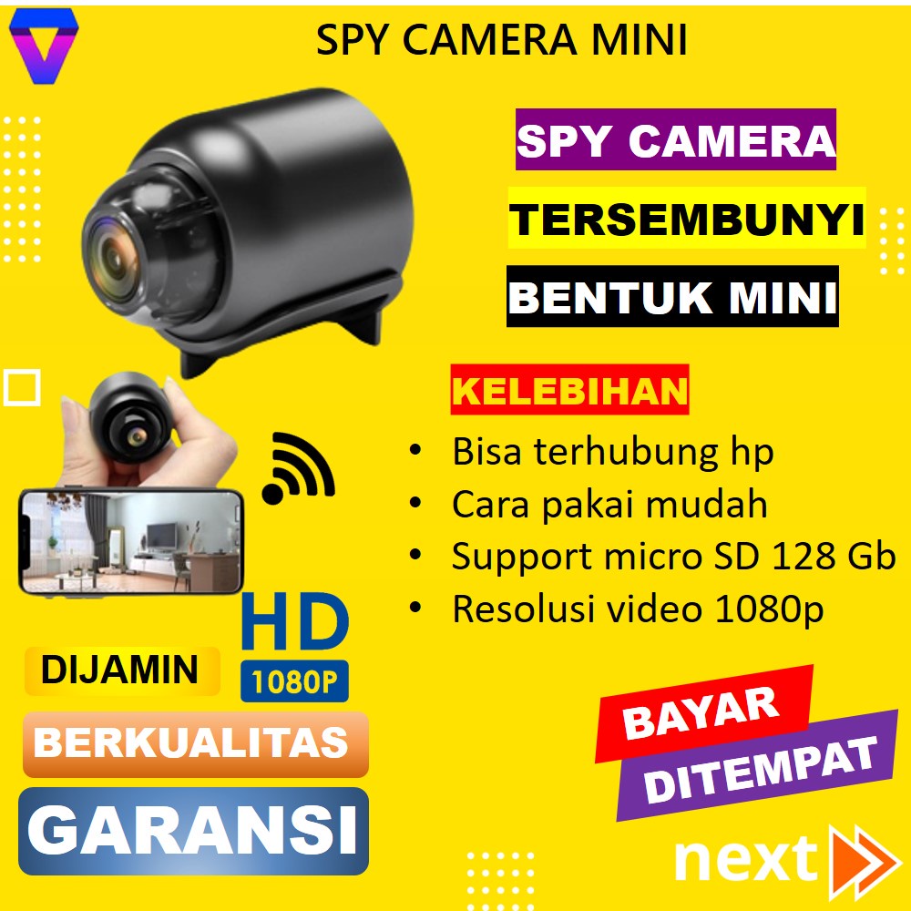 SPY CAMERA MINI WIFI KAMERA TERSEMBUNYI TANPA KABEL TERHUBUNG HP PENGINTAI IP CAMERA HIDDEN CAMERA WIRELESS JS182