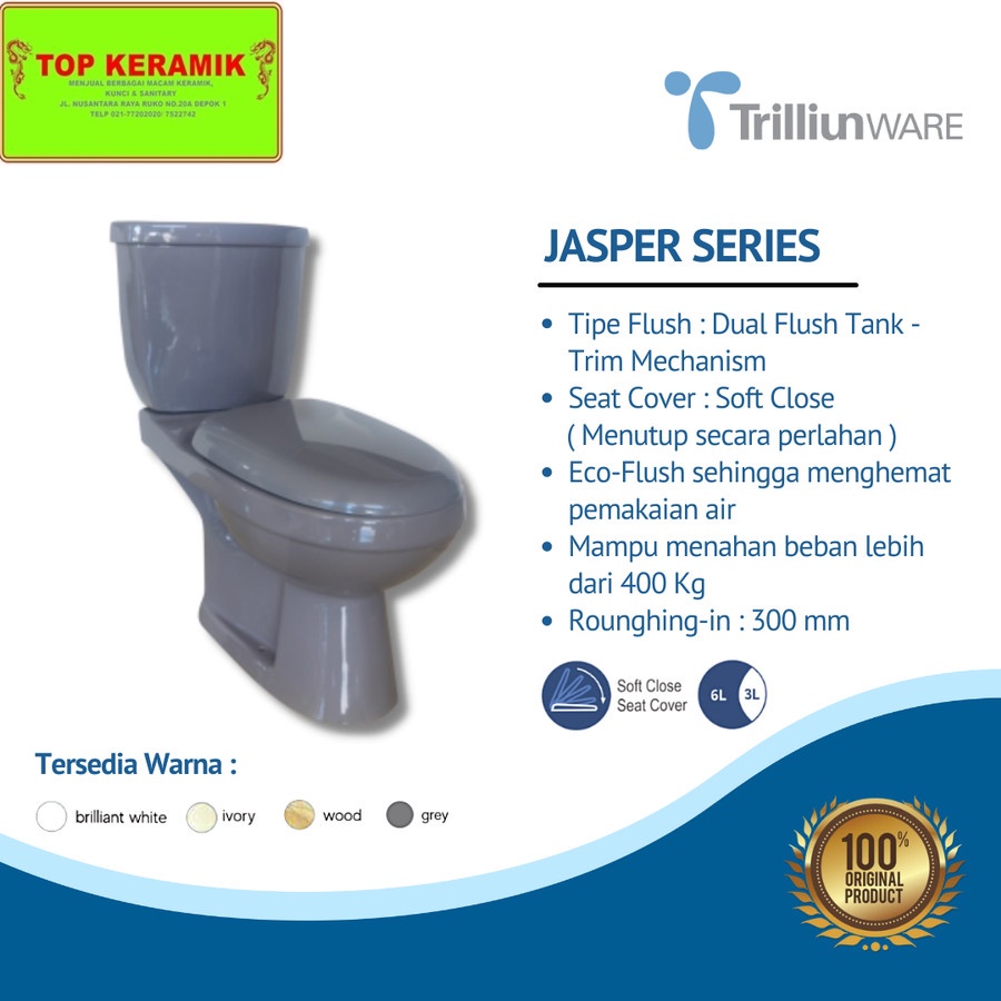 Kloset Duduk TRILLIUN WARE Jasper Grey