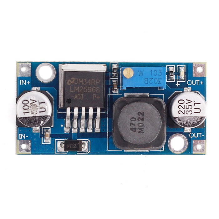 [[HAEBOT] Step Down Module LM2596 3A Adjustable DC Buck Converter Penurun Tegangan 2A in 3.2 - 40V DC-DC Driver out 1.25 - 35V Variabel Regulator Switching Perubah voltase Mini