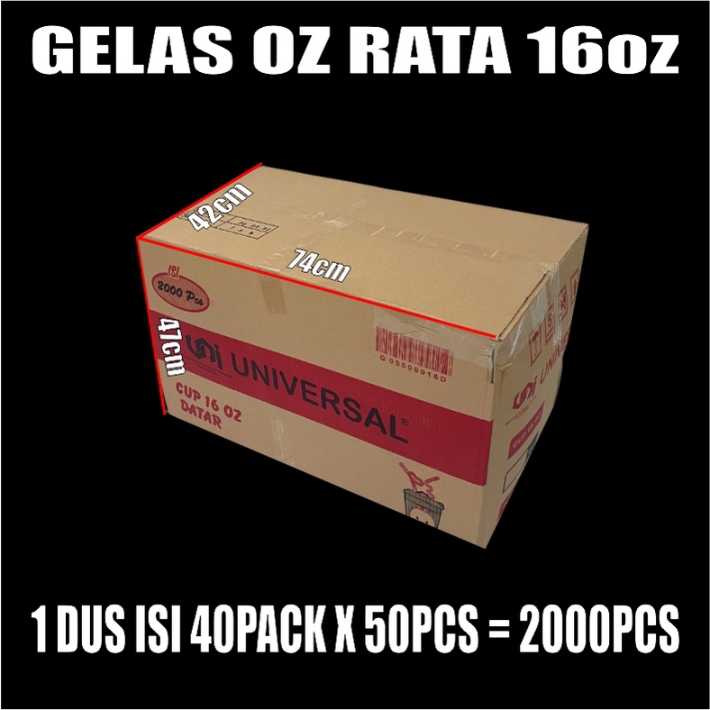 Gelas oz Rata 16oz Bening Cup Plastik Datar Per Pack Murah