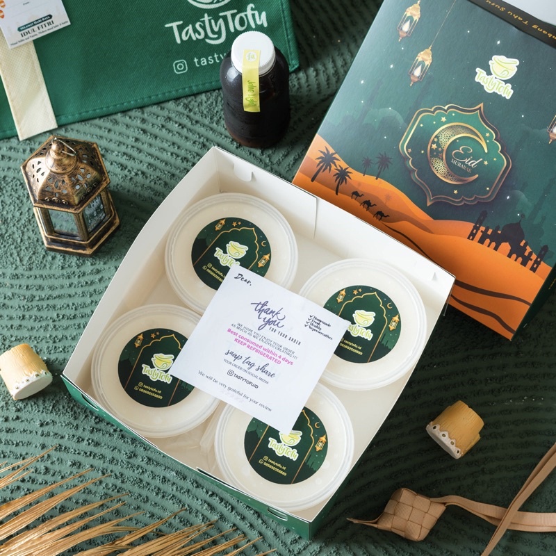 

Eid Mubarak Idul Fitri Ramadhan Lebaran Hampers Kembang Tahu Susu Tasty Tofu - Box of 4