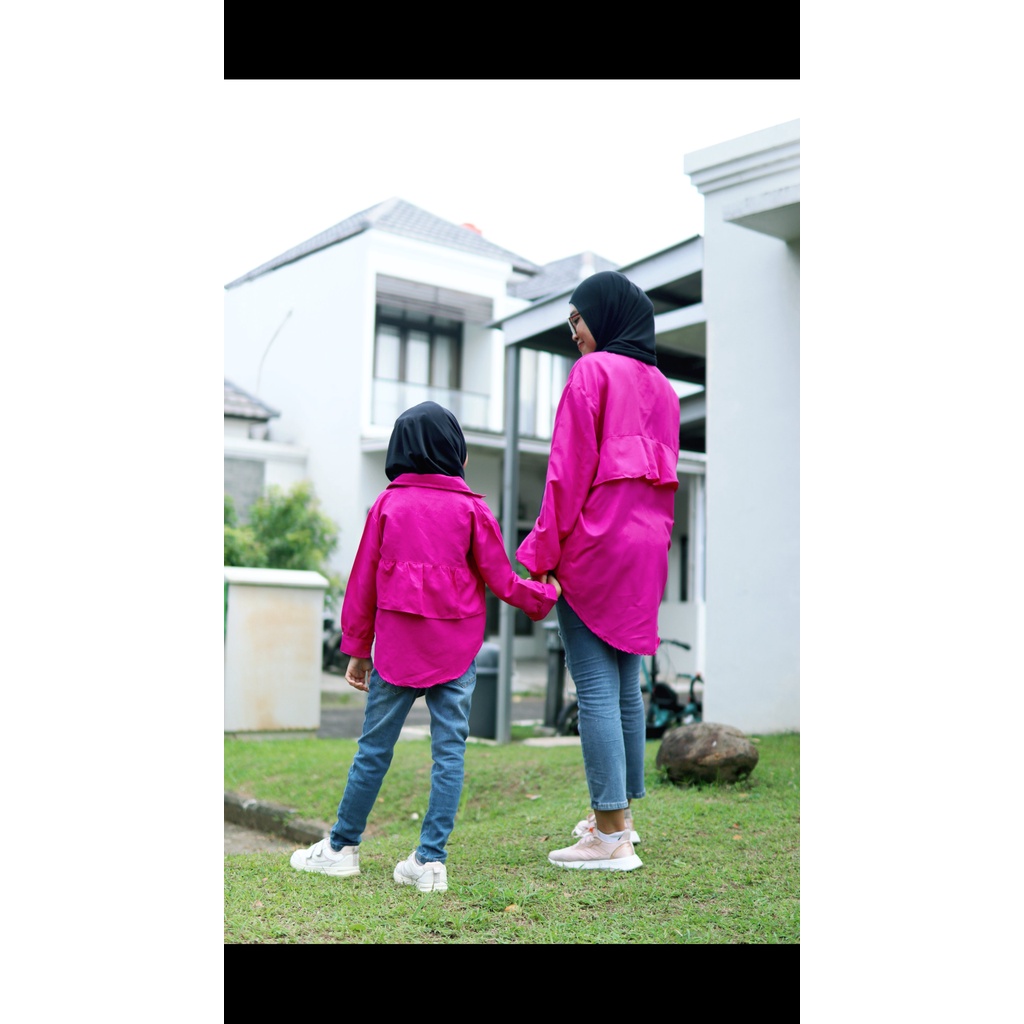 couple ibu dan anak rumbai blakang/couple kemeja ibu dan anak/setelan ibu dan anak/couple ibu dan an