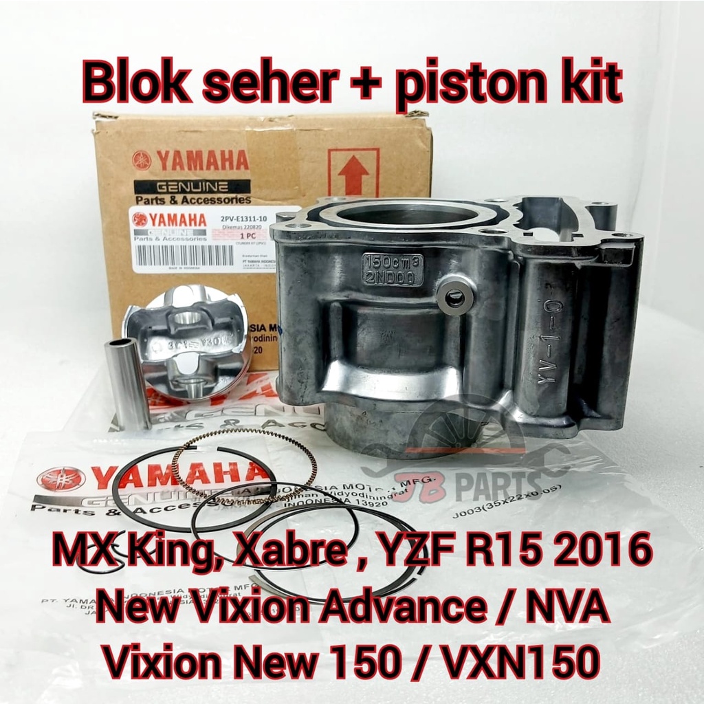 Blok Seher + piston kit MX King Vixion New 150 Xabre NVA advance YZF R15 2016 Yamaha 2PV kualitas sa