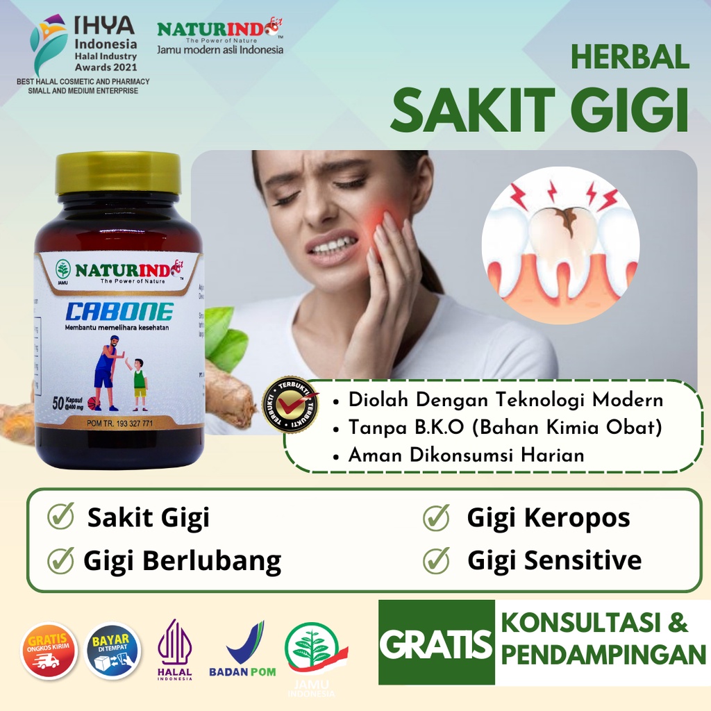 Obat sakit Gigi Mengobati Gigi Berlubang Gigi Sensitif Herbal Naturindo
