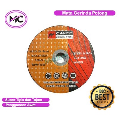 Mata Gerinda Potong Besi 4 Inch Camel Original Kualitas Terjamin Mata Potong Stainless Baja Ringan Alumunium